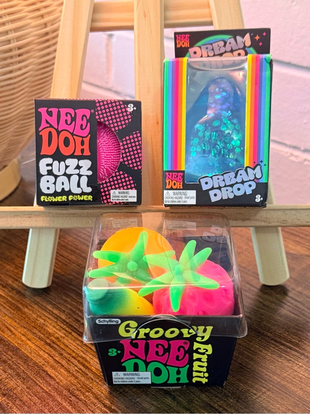 NeeDoh Groovy Fruit Dream Drop Fuzz Ball 3pc